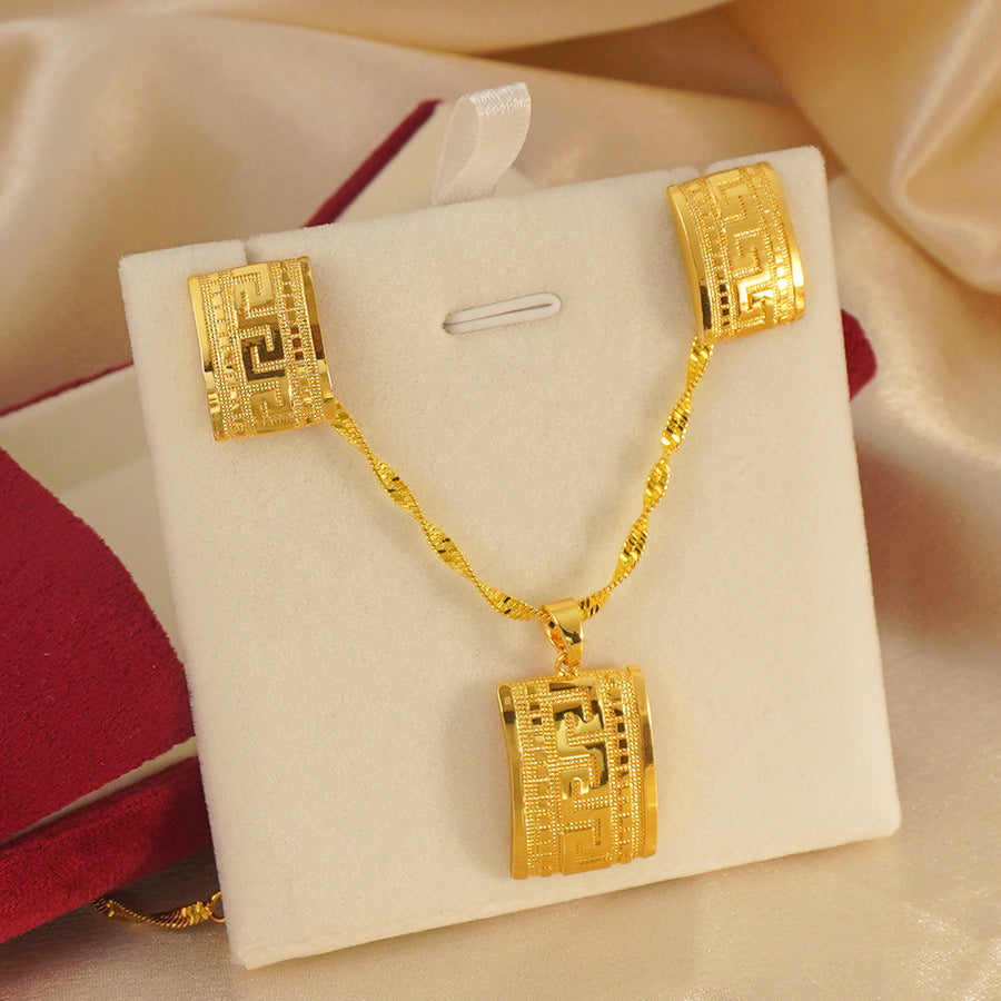 Square Pendant Necklace & Earring Set | Geometric Love Jewelry | ST VON'S FLAIR