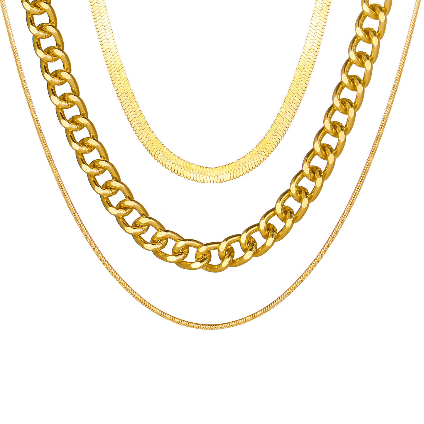 Multi-Layer Thick Chain Clavicle Necklace Flat Rope - ST VON'S FLAIR