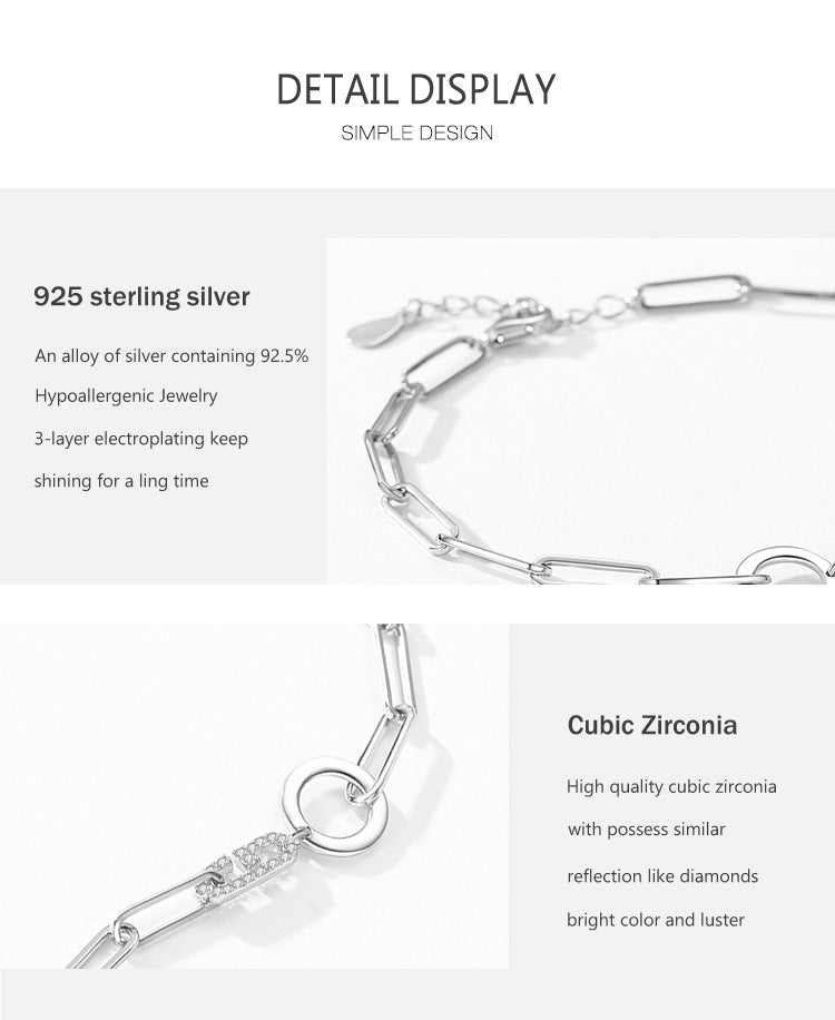 925 Silver Chain Letter Bracelet for Women - Sweet Style Fashion Jewelry | ST VON'S FLAIR