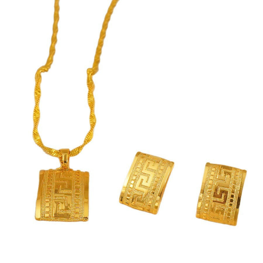 Square Pendant Necklace & Earring Set | Geometric Love Jewelry | ST VON'S FLAIR