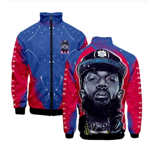 NIPSEY HUSSLE 3D Printed Stand-Up Collar Jacket - ST VON'S FLAIR