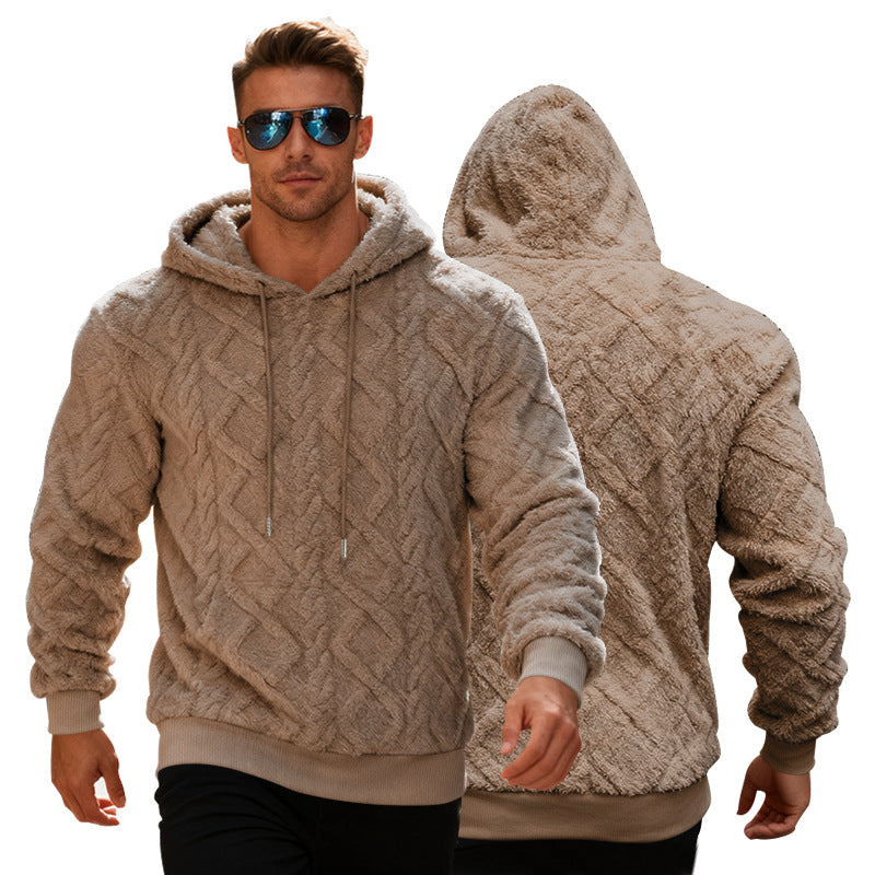Plush Fleece Hoodie - Winter Warm Pullover Sweatshirt for Men