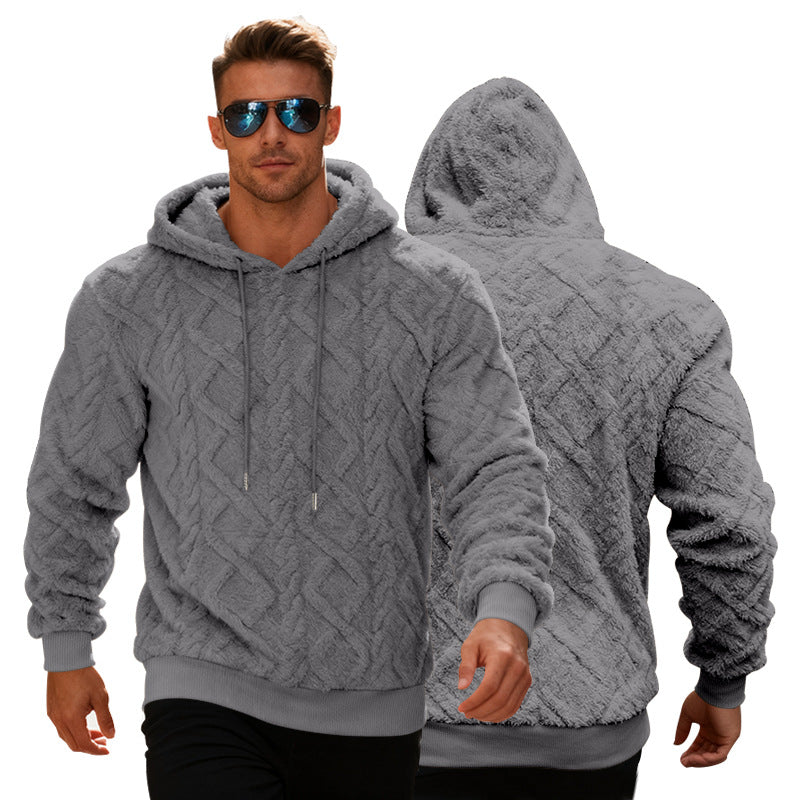 Plush Fleece Hoodie - Winter Warm Pullover Sweatshirt for Men