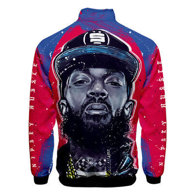 NIPSEY HUSSLE 3D Printed Stand-Up Collar Jacket - ST VON'S FLAIR