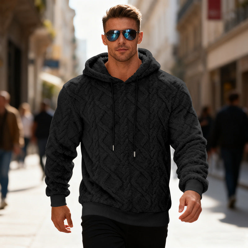 Plush Fleece Hoodie - Winter Warm Pullover Sweatshirt for Men