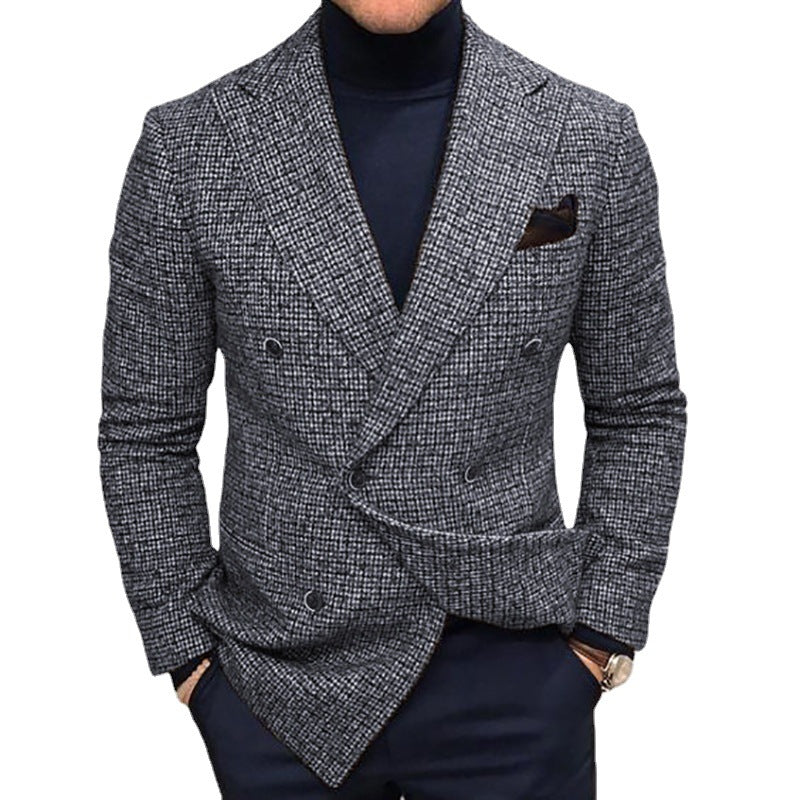 Men's Slim Fit Plaid Blazer - Double-Breasted Suit Jacket Causal Business| ST. VON'S FLAIR