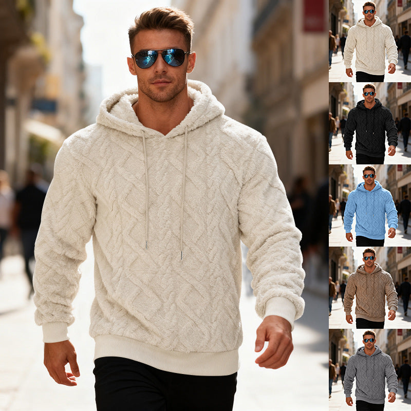 Plush Fleece Hoodie - Winter Warm Pullover Sweatshirt for Men