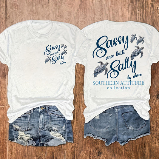 Women's Turtle & Slogan Graphic Tee | Playful Summer Round Neck | ST VON'S FLAIR