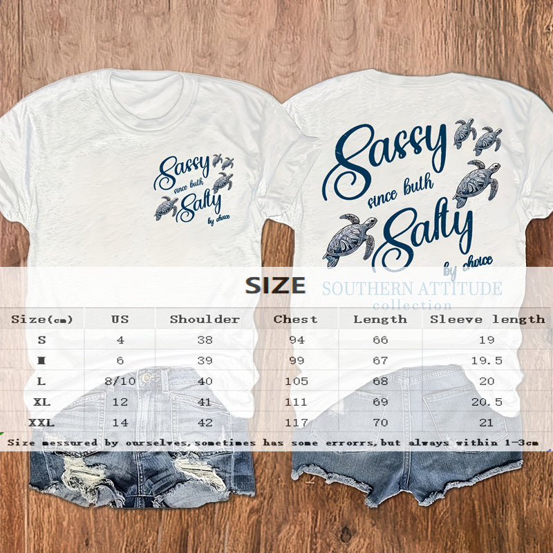 Women's Turtle & Slogan Graphic Tee | Playful Summer Round Neck | ST VON'S FLAIR