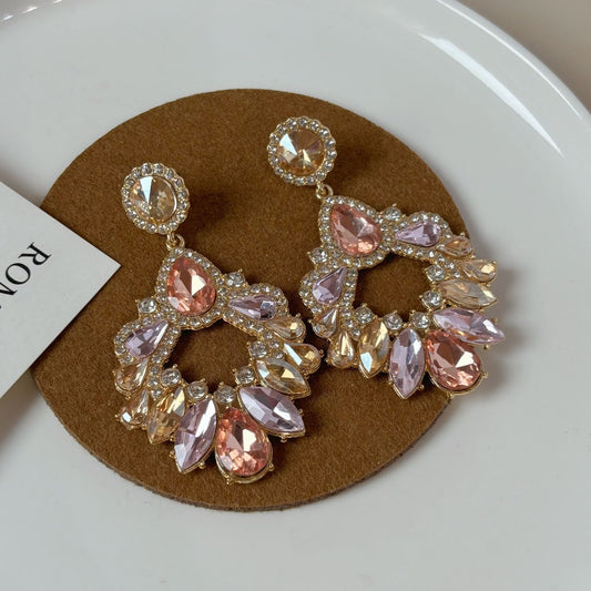 Retro Geometric Rhinestone Earrings | Statement Jewelry | ST VON'S FLAIR