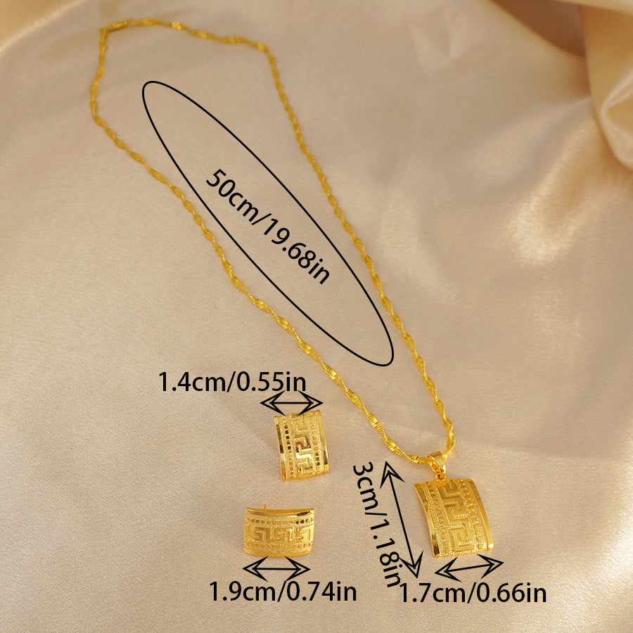 Square Pendant Necklace & Earring Set | Geometric Love Jewelry | ST VON'S FLAIR