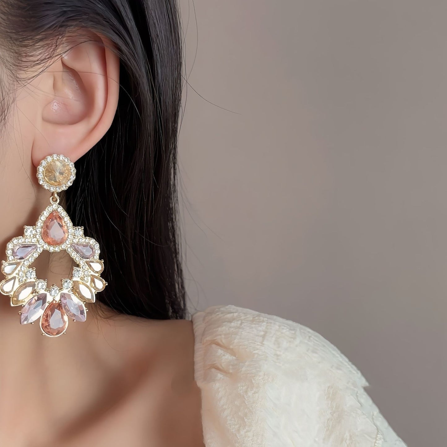 Retro Geometric Rhinestone Earrings | Statement Jewelry | ST VON'S FLAIR