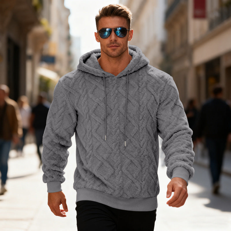 Plush Fleece Hoodie - Winter Warm Pullover Sweatshirt for Men